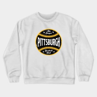 Pittsburgh Retro Big League Baseball - White Crewneck Sweatshirt